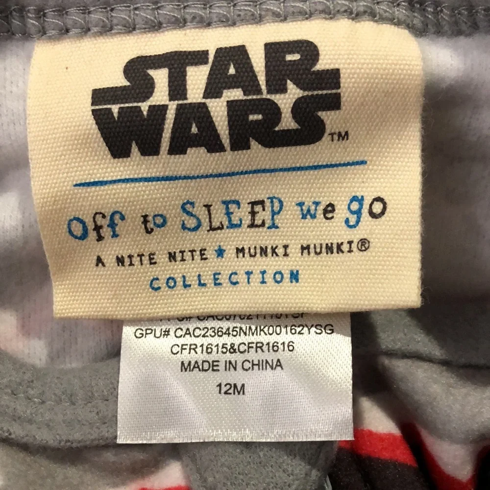 NEW Star Wars Darth Vader Holiday Onsie Footie Baby Pajamas, Size 12 Months